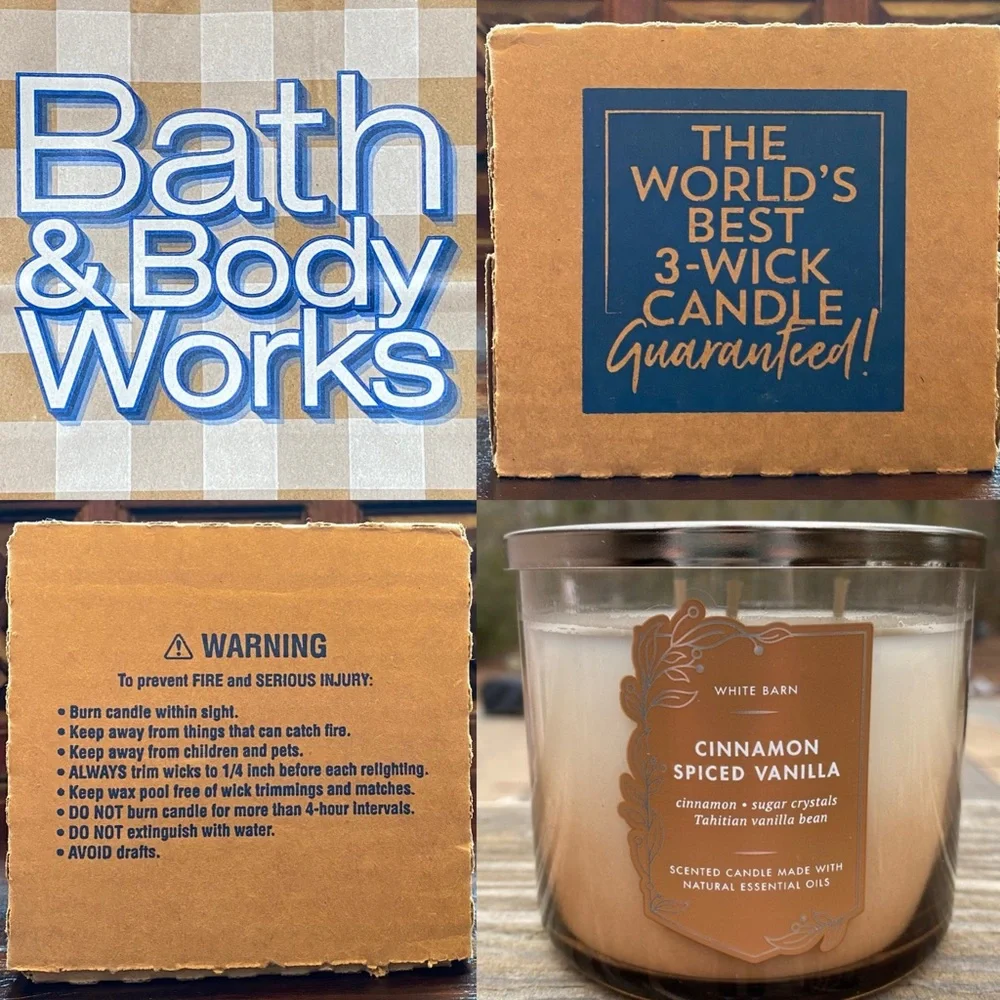 Bath & Body Works Cinnamon Spiced Vanilla 3 Wick Candle